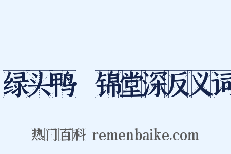 绿头鸭·锦堂深反义词是什么意思的图片